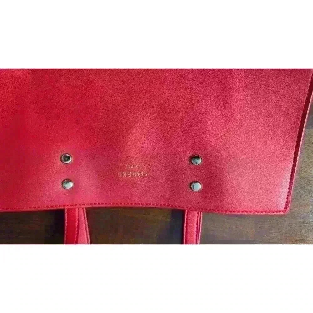 Fire Engine Red Tote Bag Fibreno Dieci - Picture 4 of 11